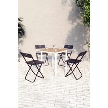 Flinder Balkon Bahçe Mutfak 5'li Bistro Set Masa Sandalye Takımı
