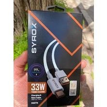 Syrox    Redmi Note 9 Pro Uyumlu 33W Watt Hızlı Turbo Şarj Kablosu Yerli Üretim