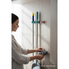Renk Yapı Rüyası 3 Adet Çok Amaçlı Süpürge Fırça Mop Askısı Sap Tutucu Mutfak Banyo Askısı