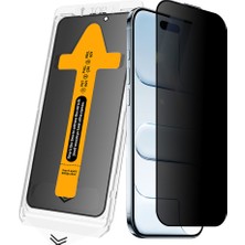 Maks Technology iPhone 15 Mkst 2.5d Oliv Privacy Temperli Cam Ekran Koruyucu + Kolay Uygulama Aparatı - Siyah