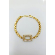 Xtakı Gram Altın Bileklik 1 Gram Uyumlu Pullu Arpa Zincir - Gram Altın Takılan Bileklik - Kararmaz Çelik