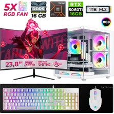 Xaser Live X60 Ryzen 5 7500F 16GB Ddr5 Ram 1tb M.2 Nvme SSD 16GB RTX5060 Ti 23.8" 200Hz Masaüstü Oyuncu Bilgisayarı