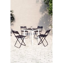 Flinder Balkon Bahçe Mutfak 5'li Bistro Set Masa Sandalye Takımı