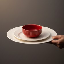 Jumbo Efes Kırmızı Kase 6’lı Set 14 cm – Porselen Çorba Kasesi, Kahvaltılık Sosluk, Modern Sunum Kasesi