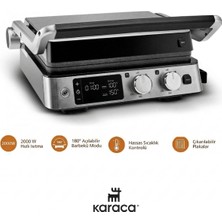 Karaca 2000W Üstün Isıtma Gücüne Sahip Bağımsız Çift Termostatlı Yükseklik Ayarlı 6 Dilim Kapasiteli 90 Dakika Zamanlayıcılı Döküm Tost Makinesi