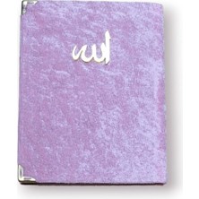 Asa Store Çanta Boy Kadife Kapaklı Yasin Kitabı Süngerli 128 Sayfa Bebe Pembe Renk