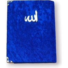 Asa Store Çanta Boy Kadife Kapaklı Yasin Kitabı Süngerli 128 Sayfa Saks Mavi Renk