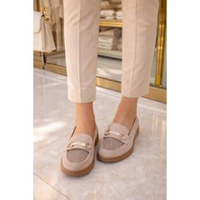 ModaOnn Kadın Süet  Tokalı Loafer