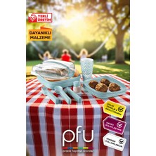 PFU Pratik Faydalı Ürünler Piknik Seti | 6 Kişilik Piknik Seti | Piknik Kabı | Çatal Kaşık Bıçak Tuzluk Tabak Bardak 32 Li Set