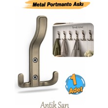 Badem10 Aytuğ Portmanto 1 Adet Antik Sarı Dolap Askılık Duvar Askılığı Vestiyer Mutfak Elbise Kıyafet Askı