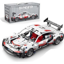 Mj Toys LEGO Porsche 911 Yarış Arabası LEGO Araba Yapı Blok Oyuncak Araba Beyaz Yarış Arabası Lego- 540 Parça