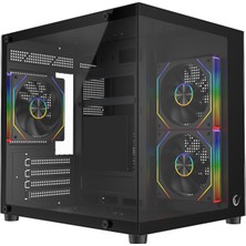 Rampage Lumıd M-Atx Temperli Camlı 3*12CM Argb Fan Siyah Oyuncu Kasası