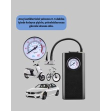 Asa Store Elektrikli Hava Kompresörü Type-C USB Şarjlı Çok Fonksiyonlu Lastik Pompası