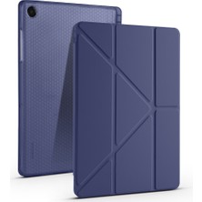 More TR Galaxy Tab A11 Plus Kılıf Zore Tri Folding Kalem Bölmeli Standlı Kılıf - Lacivert