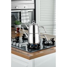 Cooker Lara Orta Boy Paslanmaz Çelik Çaydanlık Takımı 1,1 -1,9 Litre CKR3923