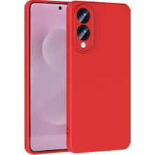 Caseart Samsung Galaxy S25 Edge ile Uyumlu Kapak Kamera Korumalı Içi Kadife Lansman Silikon Kılıf - Kırmızı