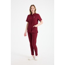 Scrubs Kadın Hakim Yaka Doktor Üniforması Üst Forma – Likralı Medikal Giyim | Carex