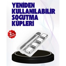 Asa Store Paslanmaz Çelikten Üretilmiş Metal Buz Küpü Seti ve Buz Klipsi