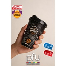 PFU Pratik Faydalı Ürünler 4 Adet Kapaklı Kahve Bardağı | Kahve Mug | Kahve Bardak | 4'lü Yeniden Kullanılabilir Kahve Bardağı - 400 ml