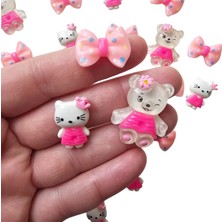 Hobiceyiz Mini Süs Aksesuar Karışık Paket 25 Adet ( Hello Kitty, Ayıcık, Fiyonk )