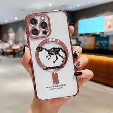 HONTINGA iPhone 14 Pro Max ile Uyumlu Şeffaf Magsafe Wireless Kılıfı Düşüme Önleyici Basitlik Anti Düşme Kamera Korumali Dinozor Desen Yumuşak Silikon Telefon Kılıfı Kadın ve Erkek Için Uygundur K7-2086