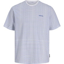 Jack & Jones Erkek Minimal Logolu Çizgili Tisört - Devin