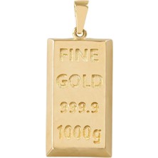 Hakan Mücevherat 14 Ayar Altın Külçe Tasarım Kolye Ucu