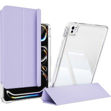 More TR ​​apple iPad Pro 13 2024 Kılıf Magnetik Ayrılabilen Airbagli Uyumlu Mtr Sliding Tablet Kılıfı-Lavender