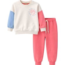 Monvoi Kız Çocuk Tavşan Baskılı 2’li Takım (Sweatshirt + Eşofman Altı)