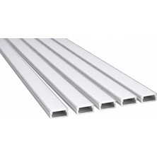 Ledarmy 5’li Set LED Kanal Profil Alüminyum 13x6mm 2 Metre Sıva Üstü İnce Kasa Opak Pleksi Difüzörlü Lineer LED Kanal 2128