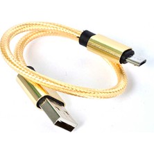 Gold 30 cm Halat Micro USB Kablo