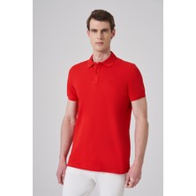 Morven  Erkek Kırmızı Basic Polo Yaka Dynamic Fit T-Shirt