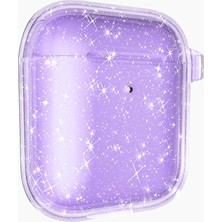 More TR Airpods Uyumlu Mtr Allstar Airbag 32 Parlayan Simli Saydam Renkli Kılıf-Mor