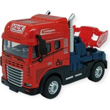 Metal Tır 1:24 - Sesli Işıklı Tır 13 cm - Kırmızı (Lisinya)