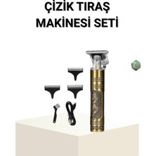 T Bıçaklı Profesyonel Çizik Tıraş Makinesi Seti – 120 Dakika Kullanım, Şarjlı & Kablolu - Lisinya