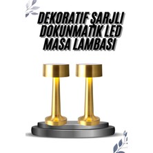 Asa Store Kablosuz Renkli Masa ve Gece Lambası Altın Rengi Dokunmatik LED Lamba