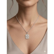 Stainless Steel 316L Gümüş Renk Çelik Taşlı Yıldız Kolye