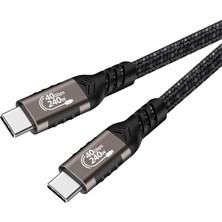Siyah QG01 Type-C To Type-C Usb4 Pd Data Kablosu 240W 40GBPS 8K@60Hz 1 Metre