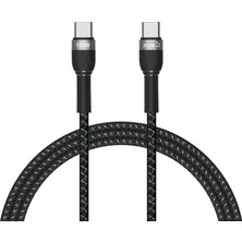 Siyah Shira Serisi Type-C To Type-C Pd Kablo 1 Metre