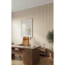 Oskar Gold Üç Boyutlu Çıta Desenli Silinebilir Duvar Kağıdı 5 Metrekare