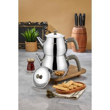 Cooker Tombo Mini Boy Paslanmaz Çelik Çaydanlık Takımı 0,75 - 1,50 Litre CKR3706