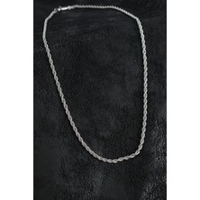 316L Çelik Burgu Zincir Model Gümüş Renk Erkek Kolye - Lisinya