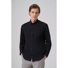 Morven  Erkek Siyah Trend Düz Dynamic Fit Gömlek
