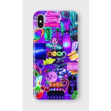 Karsu Design iPhone Xs Max Uyumlu Baskılı Şeffaf Telefon Kılıfı | Koleksiyon: Neon Light Designs