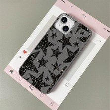 HONTINGA iPhone 13 ile Uyumlu Kılıfı Deri Dokusu Anti Düşme Yumuşak Silikon Telefon Kılıfı Yıldız Desen K7-3088