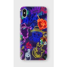 Karsu Design iPhone Xs Max Uyumlu Baskılı Şeffaf Telefon Kılıfı | Koleksiyon: Neon Light Designs