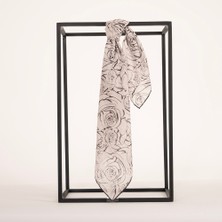 Piramit Naturel Eşarp | Gül Dokusu