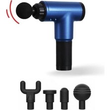 4 Başlıklı 6 Seviye Hız Ayarlı Vurmalı Kas Yoğurmalı Titreşimli Masaj Tabancası Aleti ( Lisinya )