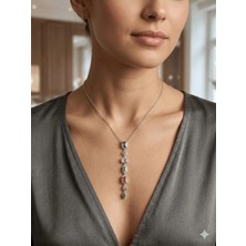 Stainless Steel 316L Gümüş Çelik Renkli Taşlı Kararmaz Kolye