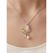 Stainless Steel 316L Çelik Kararmaz Renkli Kelebek Inci Kolye